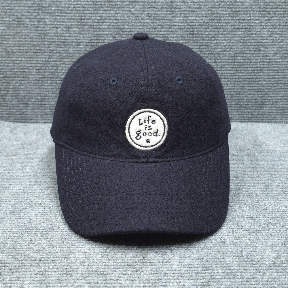 Life Is Good Hat Cap Fitted Navy Wool‎ Blend Texas Flag Outdoor Casual Mens